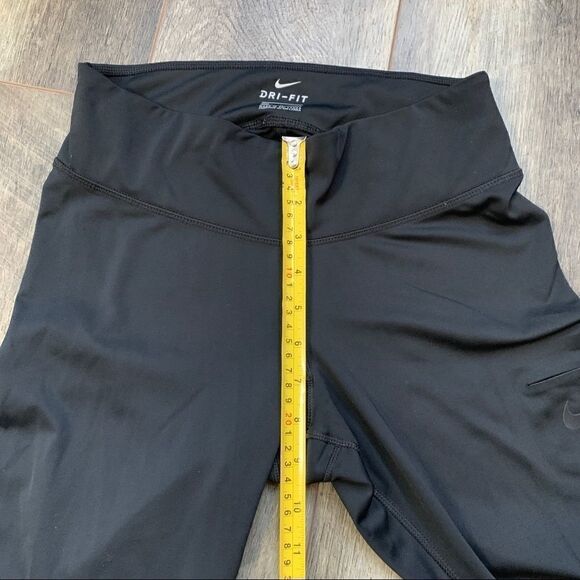 Nike Dri-Fit Running Crop Tights Black Leggings Medium Side Pocket - Picture 5 of 9